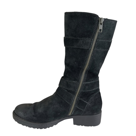 Born Black Suede Leather Buckle Heeled Boots - Women’s Size 6.5 - Picture 6 of 16